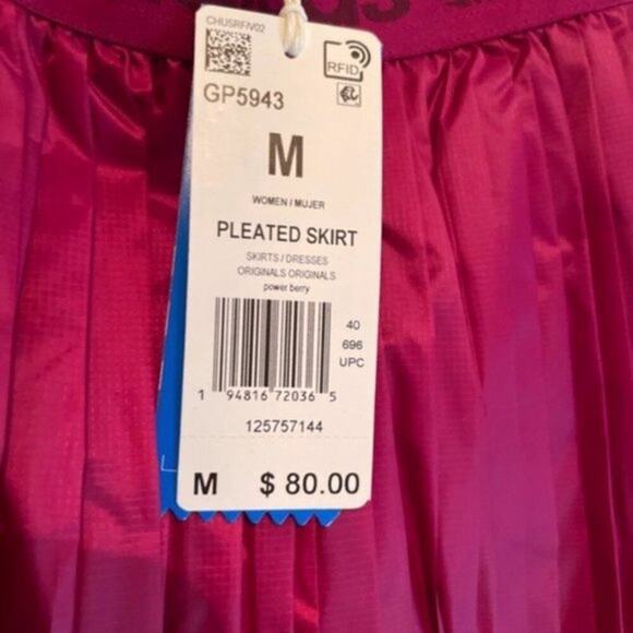 Adidas Metallic Pleated Skirt berry M - Picture 5 of 7